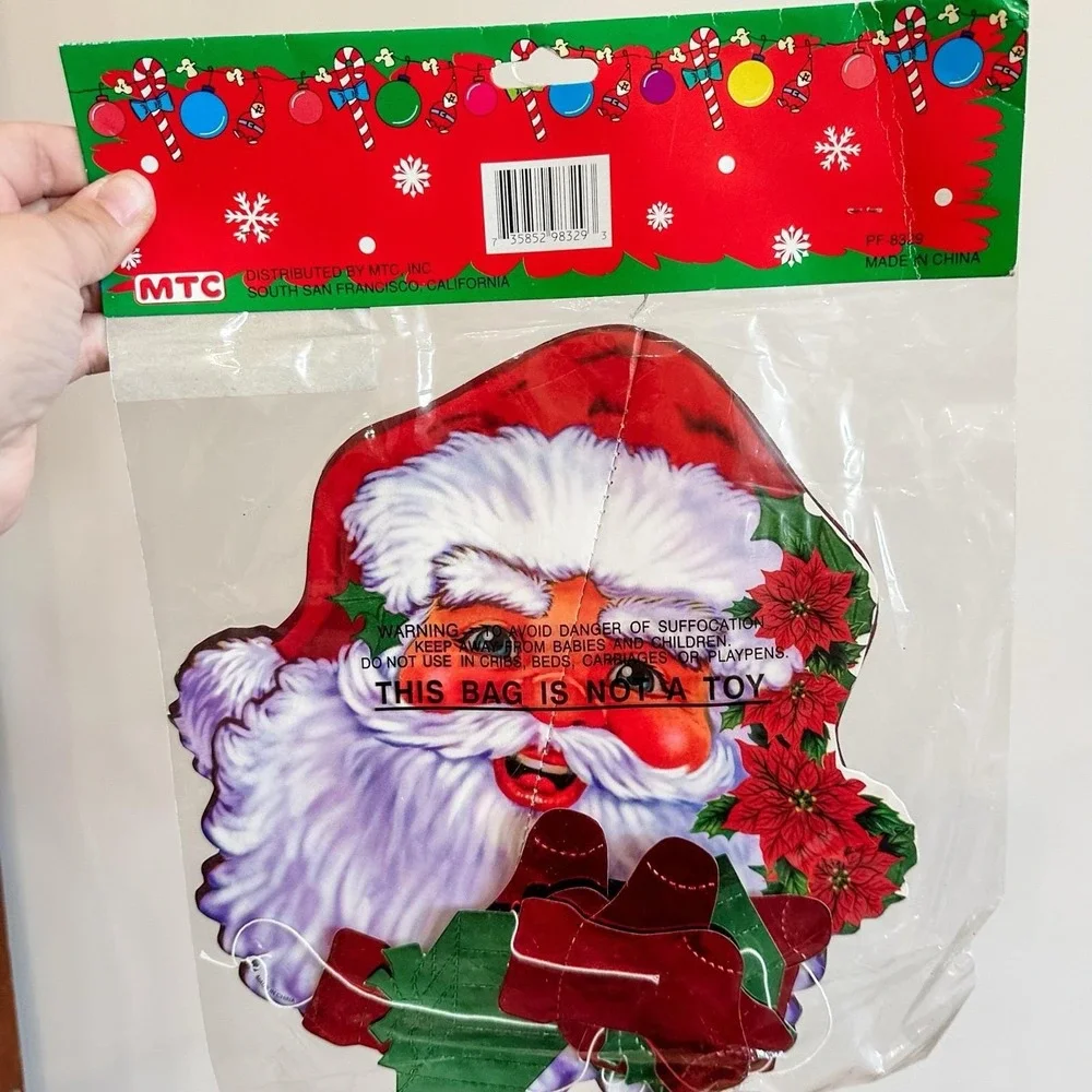 VTG‎ New Christmas Santa Clause Die Cut Mobile 90's Wall Hanging Decor